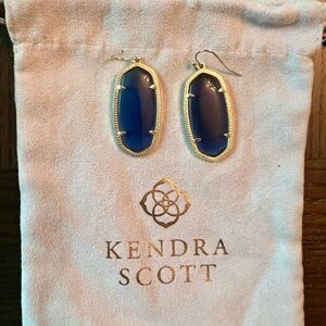 Kendra Scott Navy and Gold Drop Earrings